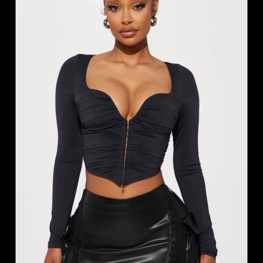 Fashion Nova Midnight Black Sweetheart Bodysuit